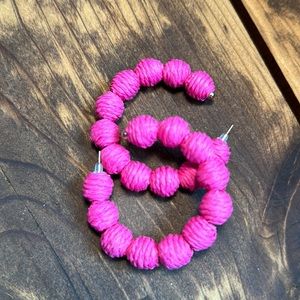 Raffia Style Lightweight Hoop Earrings 2 1/4” diameter. Multiple Colors